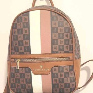 London Fog Hasley Signature Backpack- Cognac